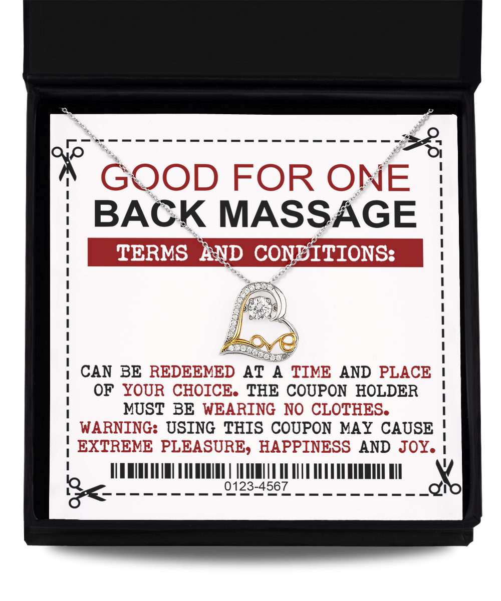 Necklace Gift For Wife - Back Massage Coupon