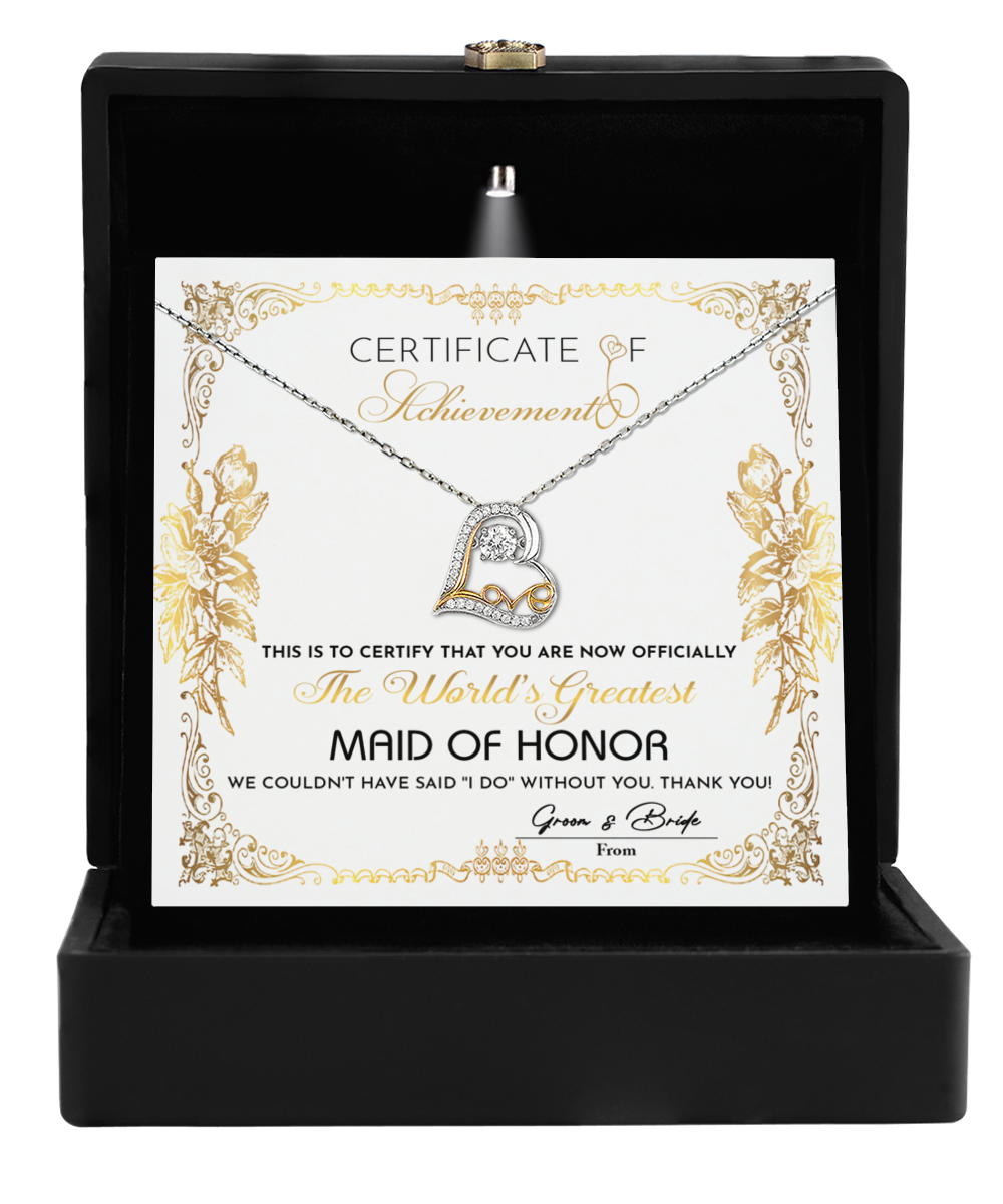 Wedding Gift For Maid Of Honor - Certificate of Achievement