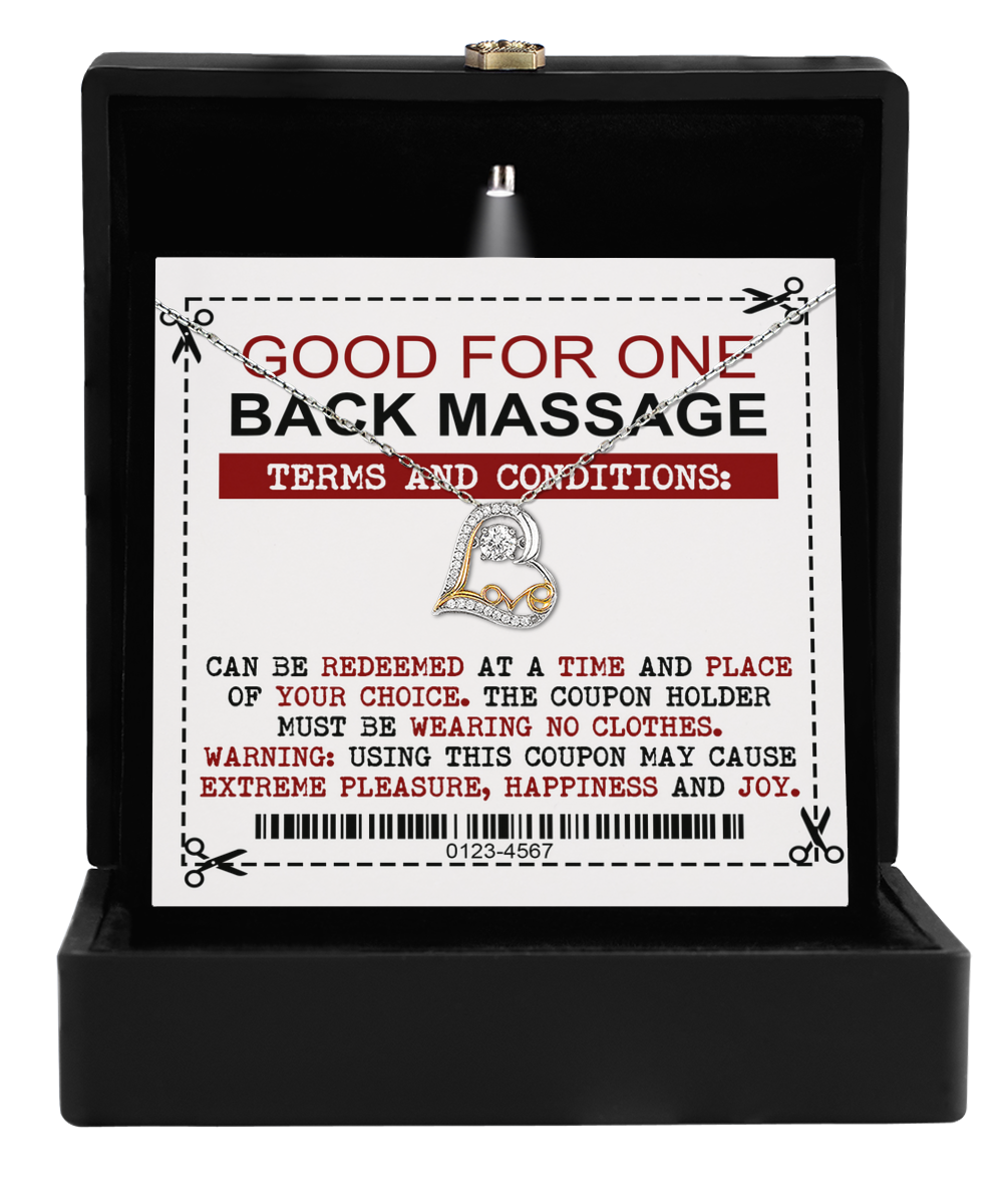 Necklace Gift For Wife - Back Massage Coupon