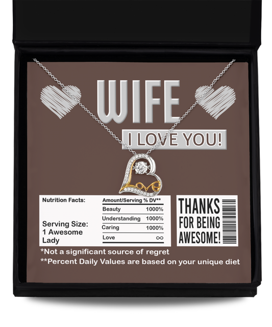 Necklace Gift For Wife - Nutrition Facts