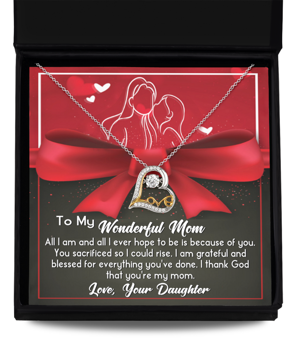 Necklace Gift For Mom - Because Of You