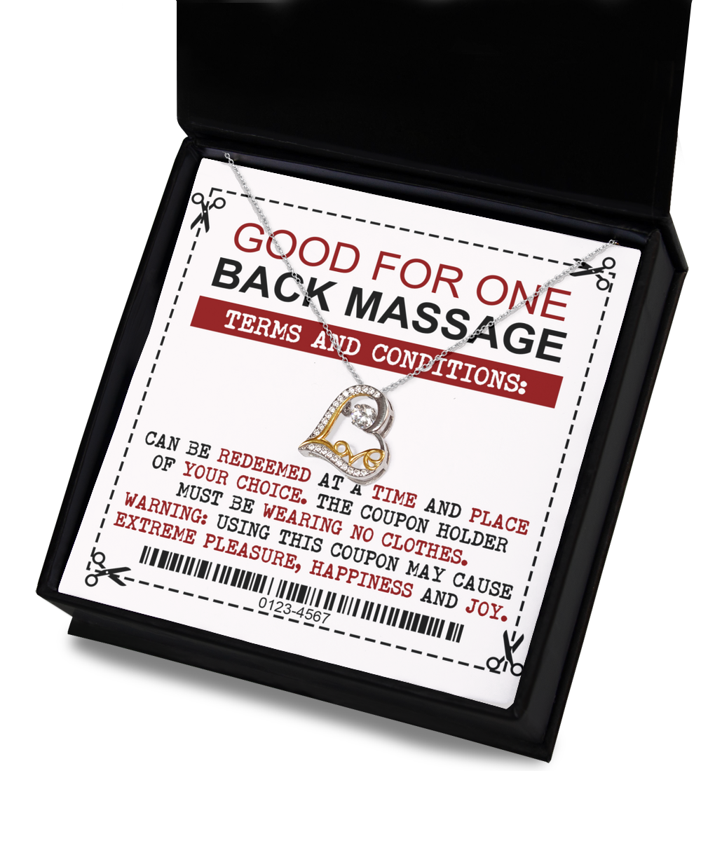 Necklace Gift For Wife - Back Massage Coupon