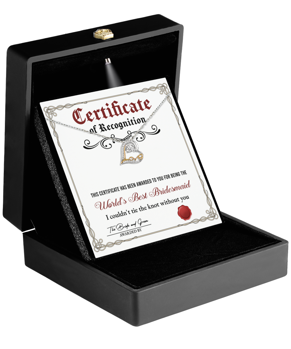 Wedding Gift For Bridesmaid - Certificate of Recognition