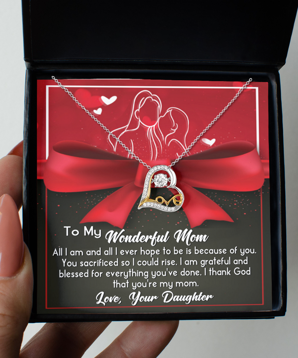 Necklace Gift For Mom - Because Of You