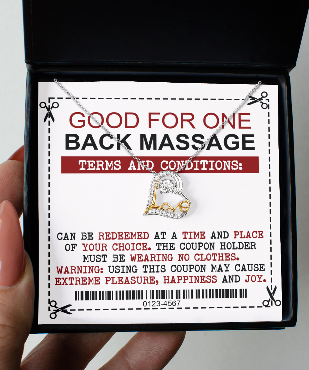 Necklace Gift For Wife - Back Massage Coupon