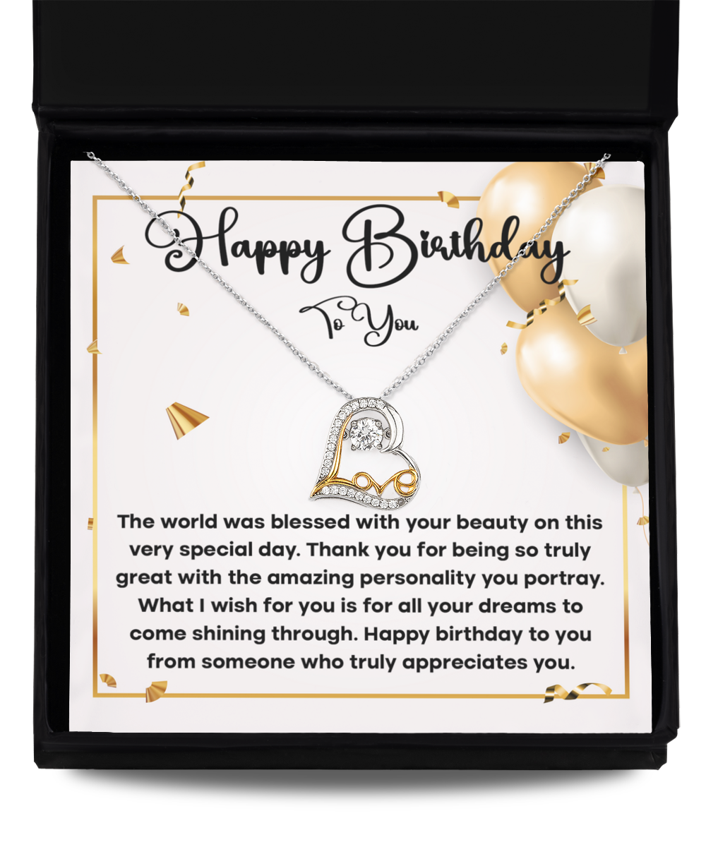 Necklace Birthday Gift - Happy Birthday To You